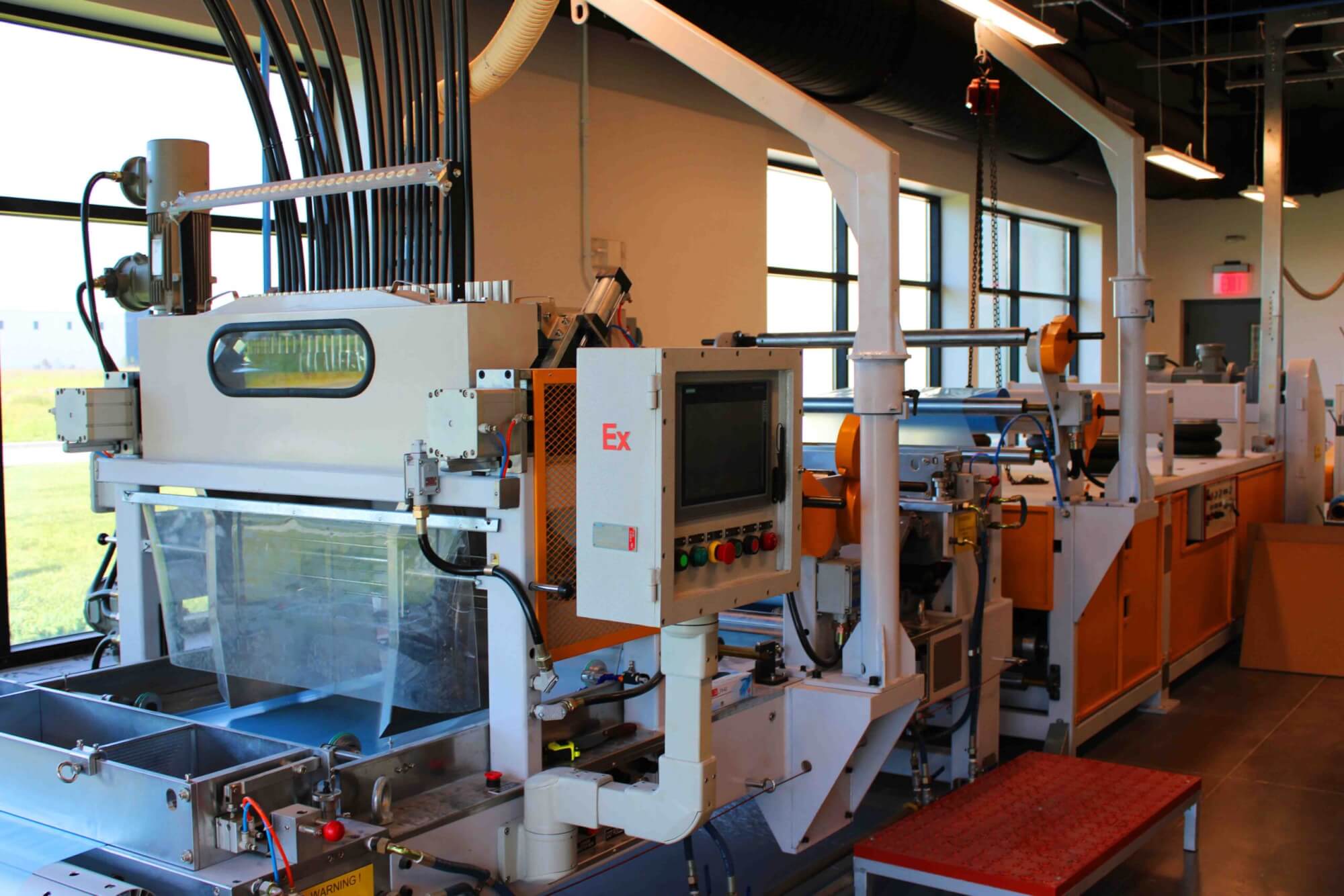 A picture of a SMC pilot line used for research and development.